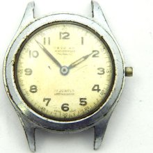 4u2fix Tevo Watch Co. 17 Jewel 11 1/2 Ligne Wristwatch Movement Good Bal & Hs