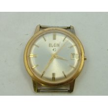 4u2fix Vintage Mens Elgin Puw 461 11 1/2 Ligne 17 Jewel Date Calendar Wristwatch