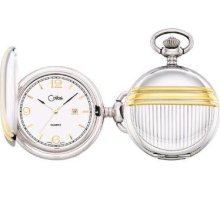 500 series silver tone with gold design pocket watch by colibri