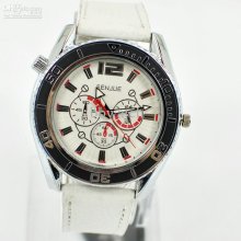 5pcs Traditional Dial Desgin Alloy Case Leather Strap Watch Unisex F