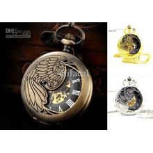6pcs Bright Gold Silver Bronze Copper Eagle Wing Skeleton Pocket Wat