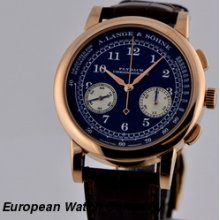 A. Lange and Sohne 1815 Chronograph 18K RG Black Dial