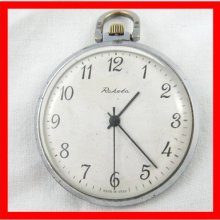 A part of USSR vintage pocket watch RAKETA. Fully serviced oiled and cleaned