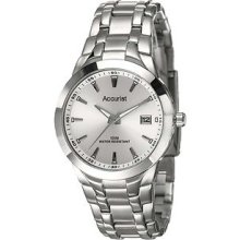 Accurist Mb860s Silver Dial Bracelet Stainless Steel Date 3 Yr Warranty Uk