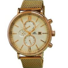 Adee Kaye Grand Perre Collection Men's Automatic Watch - Model Ak6464-mrg Wt