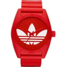 Adidas Mens Originals Analog Polyurethane Watch - Red Resin Strap - Red Dial - ADH2655