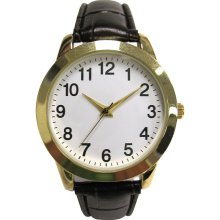 ADVANCE WATCH COMPANY LTD. Mens Watch with Round Goldtone Case, White