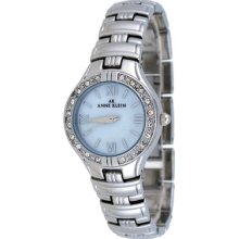 Ak Anne Klein 10/9605mpsv Women's Swarovski Accented Bezel Bracelet Watch