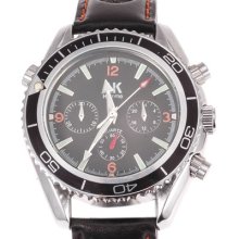 Ak-homme Black Unique Calendar Date 24hours&seconds Display Mens Wrist Watch
