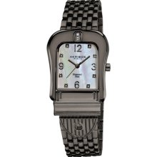Akribos XXIV Watches Women's Impeccable White Mother of Pearl Dial Bla