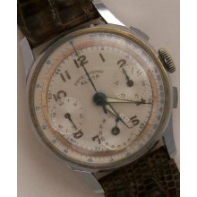 Alsta Chronograph Date Wristwatch Nickel Chromiun Case 33,5 Mm. Running