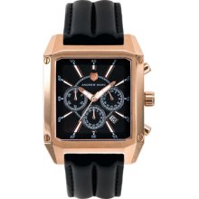 Andrew Marc Men's Club Patrol Rose Gold Case With Black Strap Chro...