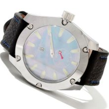 Android Men's Antigravity Limited Edition Jumping Hour Automatic Leather Strap Watch PLATINUM MOP