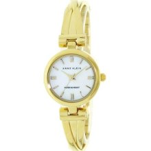 Anne Klein Women Ak/1170mpgb Gold Tone Lug Bangle Watch With Silver Dial