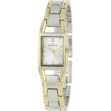 Anne Klein Women Two Tone Dress Watch Quartz Movement Silver Dial Classic