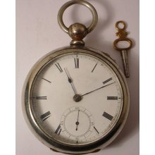 Antique 1878 Waltham Broadway Pocket Watch 18 Size Key Set & Wind