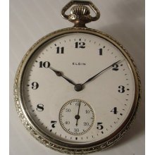 Antique Elgin 14k Gold Filled Pocket Watch 18 Size 15 Jewels