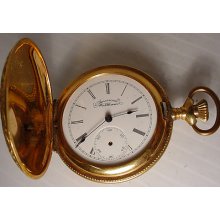 Antique Ladies Waltham Pocket Watch Gold Filled Hunting Case For Parts Or Reaper