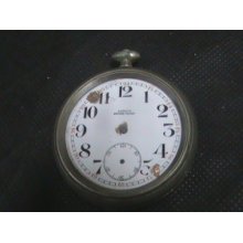 Antique Movement Pocket Watch For Repair Or Parts Lanco Enamel Dial