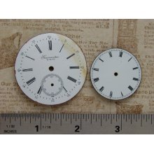 Antique Porcelain white pocket watch face dials Vintage watch clock parts industrial jewelry altered art collage Steampunk Art Supplies 2004