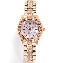 Armitron Rose Gold Tone Crystal And Mother-Of-Pearl Watch - Made With
