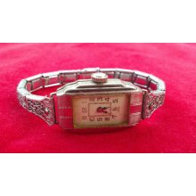 Art Deco SWISS EVKOB Serviced Ladies Watch with Filigree band works LOOK and Shop for Birthdays