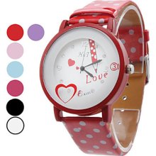 Assorted Colors Children's Heart Shaped PU Analog Quartz Wrist Watch
