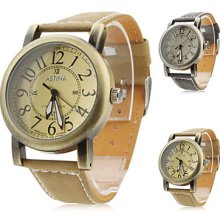 Assorted Colors Men's PU Analog Quartz Wrist Watch 0020