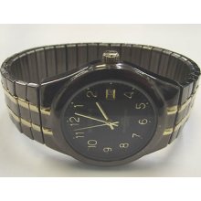 Attractive Mens Waltham Wristwatch W/flexable Bandfree Ship