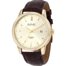 August Steiner Men's Diamond Automatic Strap Dress Watch Asa825yg