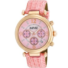 August Steiner Watches Women's Pink Mother of Pearl Dial Pink Polyuret