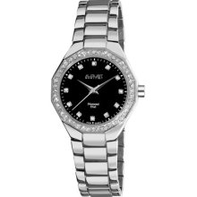 August Steiner Watches Women's Black Dial Silver Tone Base Metal Silve