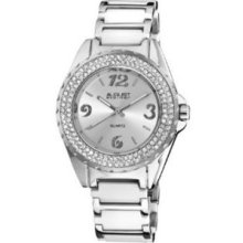 August Steiner Women's As8036wt Quartz Crystal Ceramic Bracelet Watch