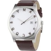 Auth Marc Jacobs Men's Mbm8513 Brown Leather Henry Logo Watch