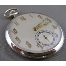 Authentic 18kt White & Yellow Gold Working Swiss Pocket Watch 18 Jewels 20974