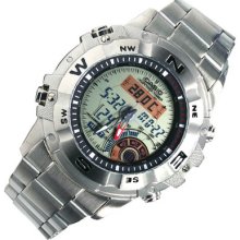 Authentic Casio Amw-704d-7a Moon Phase Hunting Timer Thermometer Men's Watch