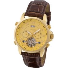 Automatic Mens Wrist Watch With Gold Face Jkolgg
