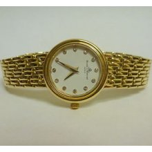 Baume Mercier 14k Yellow Gold & Diamond Dial Watch
