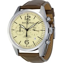 Bell And Ross Vintage Original Cream Dial Automatic Chronograph Mens Watch