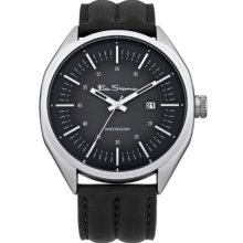Ben Sherman - Men's Black Dial Black Leather Watch - Bs010