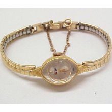 Benrus Swiss Made Women's Wristwatch W/ 10k Gold Filled Case 21 Jewel 4-b211