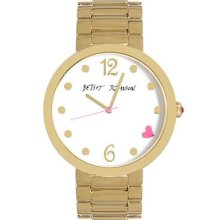 Betsey Johnson Women Watch Bj00016 Gold Stainless Steel Bracelet Large Oversized