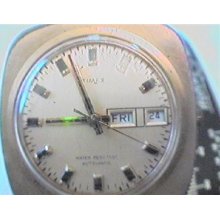 Big Square Timex Daydate Automatic Watch Runs