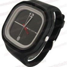 Black Diy Unisex Silicone Jelly Sports Watch M462b