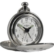 Bouverat Bv83202 Quartz Demi Half Hunter Arabic Dial Pocket Watch In Polished Chrome Including Alarm Function