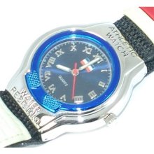 Boxx Boys Blue And Red Sports Velcro Strap Watch