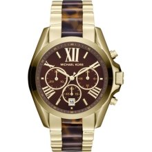 Bradshaw Gold Tone Tortoise Chronograph Watch