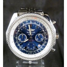 Breitling Bentley Motors A25362 Men's Stainless Steel Watch With Blue Dial