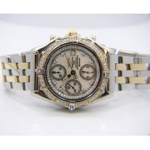 Breitling Chronomat 18k S/s Total 3 Ct Diamond Watch Mop Dial