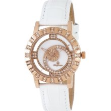 Burgmeister Ladies Quartz Watch With Mother Of Pearl Dial Analogue Display And White Leather Strap Bm517-366